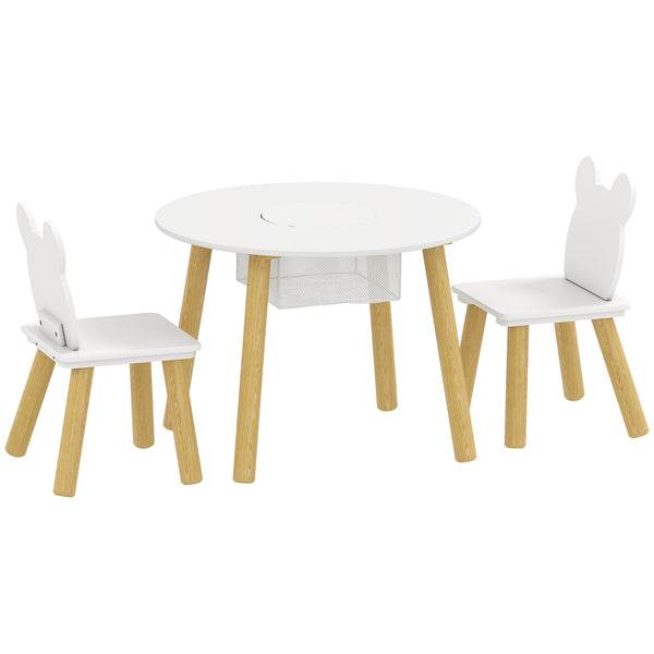 Ensemble 1 table ronde - Blanc