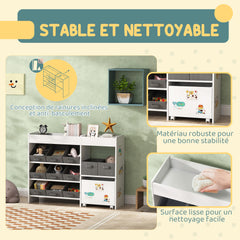 Étagère à jouets pour enfants étagère à livres 11 bacs de rangements en tissu non tissé 105 x 30 x 80 cm blanc