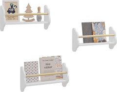 WOLTU Lot de 3 Bibliothèques pour Enfants, Étagère pour Chambre d'Enfant, en Pin + MDF