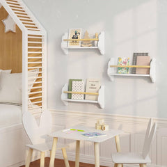 WOLTU Lot de 3 Bibliothèques pour Enfants, Étagère pour Chambre d'Enfant, en Pin + MDF