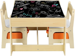 WOLTU Table et Chaises pour Enfants, 3 Pièces, Mobilier pour Enfants, avec Espace de Rangement