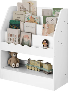 WOLTU Étagère à Livres pour Enfants, Bibliothèque pour Enfants avec 5 Compartiments, Étagère de Rangement Montessori, Blanc