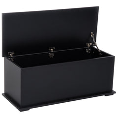 Coffre de rangement coffre à jouets grande capacité de rangement charnière verrouillée  en bois 100 x 40 x 40 cm noir