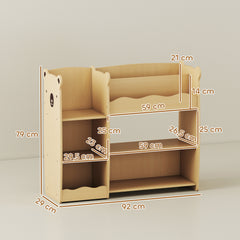 Meuble rangement enfant 3 niveaux, étagère de rangement pour jouets enfants avec étagères ouvertes, 92x29x79cm, naturel