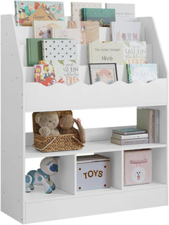 WOLTU Étagère à Livres pour Enfants, Bibliothèque à 6 Compartiments, Étagère de Rangement Montessori, Blanc