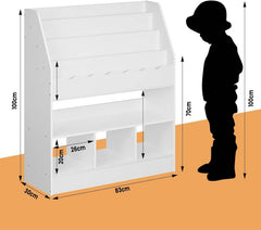 WOLTU Étagère à Livres pour Enfants, Bibliothèque à 6 Compartiments, Étagère de Rangement Montessori, Blanc