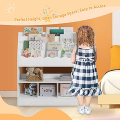 WOLTU Étagère à Livres pour Enfants, Bibliothèque à 6 Compartiments, Étagère de Rangement Montessori, Blanc