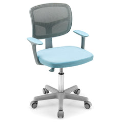 Costway Chaise de Bureau à Roulettes pour Enfants Hauteur Réglable Bleu