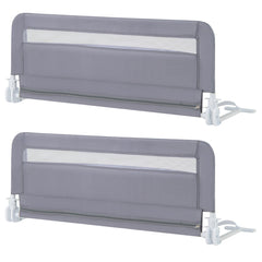 Costway Barrière de Lit Enfants 100 x 42 cm avec Sangles Barrière de Sécurité Pliable avec Tissu en Maille Respisante Angle Réglable 0°à 180° Gris