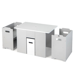 Costway 4 en 1 Table Enfants avec 2 Chaises Table d'activités avec Banc de Rangement & Couvercle Amovible Charge 30kg pour Enfants de 3 Ans+
