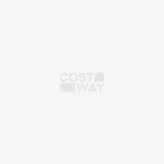 Costway Lit Double pour Enfants avec Toit en Forme de Maison Cadre de Lit Plateforme En Bois 14 Cubes de Rangement Blanc