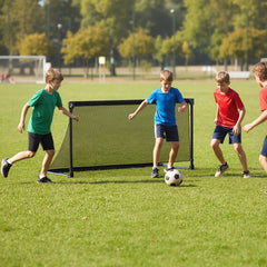 Costway But de Football pour Enfant Cage de Foot Pop-Up avec Cadre Métal Filet Piquets de Terre Sac de Rangement pour 6+ Ans 150 x 71 x 76 cm