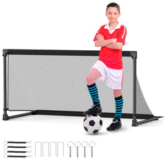 Costway But de Football pour Enfant Cage de Foot Pop-Up avec Cadre Métal Filet Piquets de Terre Sac de Rangement pour 6+ Ans 150 x 71 x 76 cm