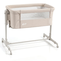 Costway Berceau Bébé Cododo Lit Bébé Réglable en Hauteur à 6 Niveaux 4 Roulettes Parois en Filet Respirant Matelas Amovible pour 0-6 Mois Beige