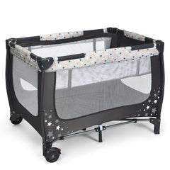 Costway Lit Parapluie pour bébé avec Matelas Roulettes Sac de transport Parc Bébé 0-36 Mois Charge Max : 15KG