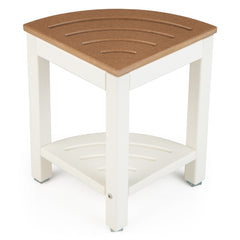 Costway Tabouret Salle de Bain 2 Niveaux avec Étagère de Rangement pour Enfants et Adultes Charge Max 150kg 32,5x32,5x43,5cm Café