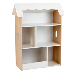 Costway Bibliotheque Enfant en Forme de Cabane Etagere Livre Enfant 3 Niveaux avec 5 Compartiments Ouverts&Anti-Basculement 70x33x92cm Blanc