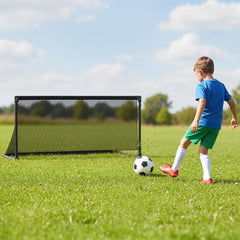 Costway But de Football pour Enfant Cage de Foot Pop-Up avec Cadre Métal Filet Piquets de Terre Sac de Rangement pour 6+ Ans 120 x 57 x 60 cm