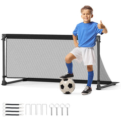 Costway But de Football pour Enfant Cage de Foot Pop-Up avec Cadre Métal Filet Piquets de Terre Sac de Rangement pour 6+ Ans 120 x 57 x 60 cm