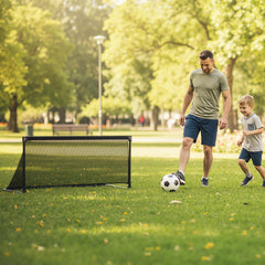 Costway But de Football pour Enfant Cage de Foot Pop-Up avec Cadre Métal Filet Piquets de Terre Sac de Rangement pour 6+ Ans 100 x 50 x 47 cm