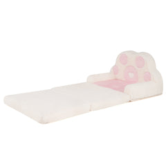 Costway 2-en-1 Chaise Pliante pour Enfants 18 à 36 Mois Canapé Enfant Housse Amovible Poche de Rangement à l'Arrière Rose
