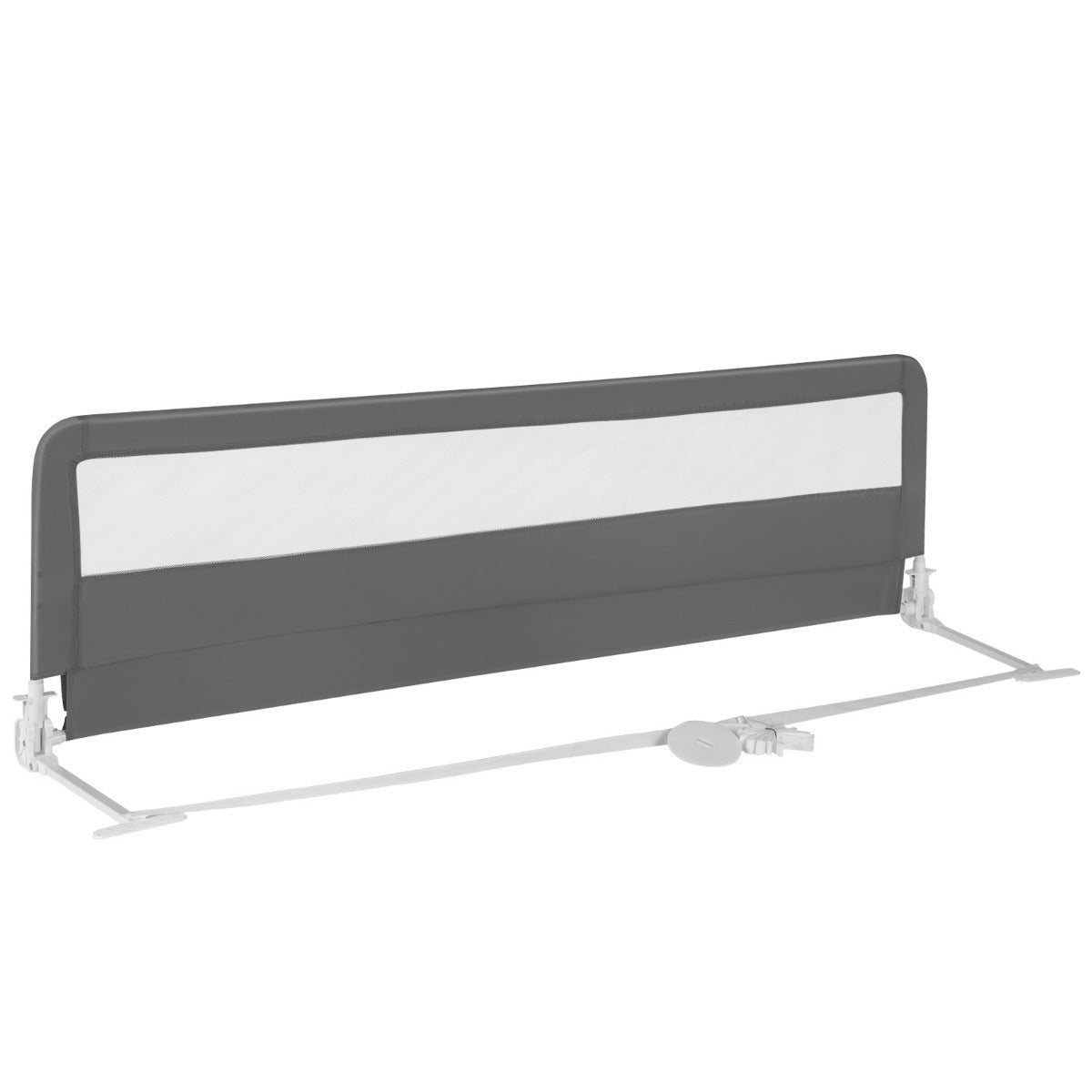 Costway Barrière de Lit Enfants 180 x 56 cm avec Sangles Barrière de Sécurité Pliable avec Tissu en Maille Respisante Angle Réglable 0°à 180° Gris