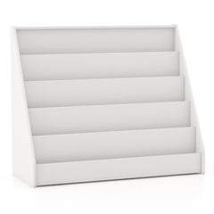 Costway Bibliothèque pour Enfants à 5 Niveaux Étagères d'Exposition de Livres pour Tout-petits Bibliothèque sur Pied Petit Porte-Revues Blanc