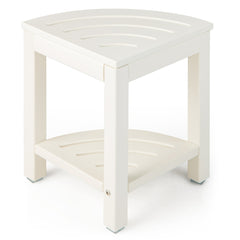 Costway Tabouret Salle de Bain 2 Niveaux avec Étagère de Rangement pour Enfants et Adultes Charge Max 150kg 32,5x32,5x43,5cm Blanc