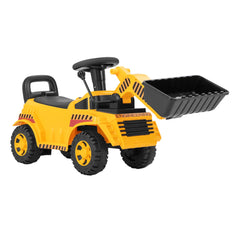 Costway Bulldozer pour Enfants Pelleteuse avec Godet Réglable Son de Moteur Rangement Véhicule de Construction Pied au Sol pour 19 à 36 Mois Jaune