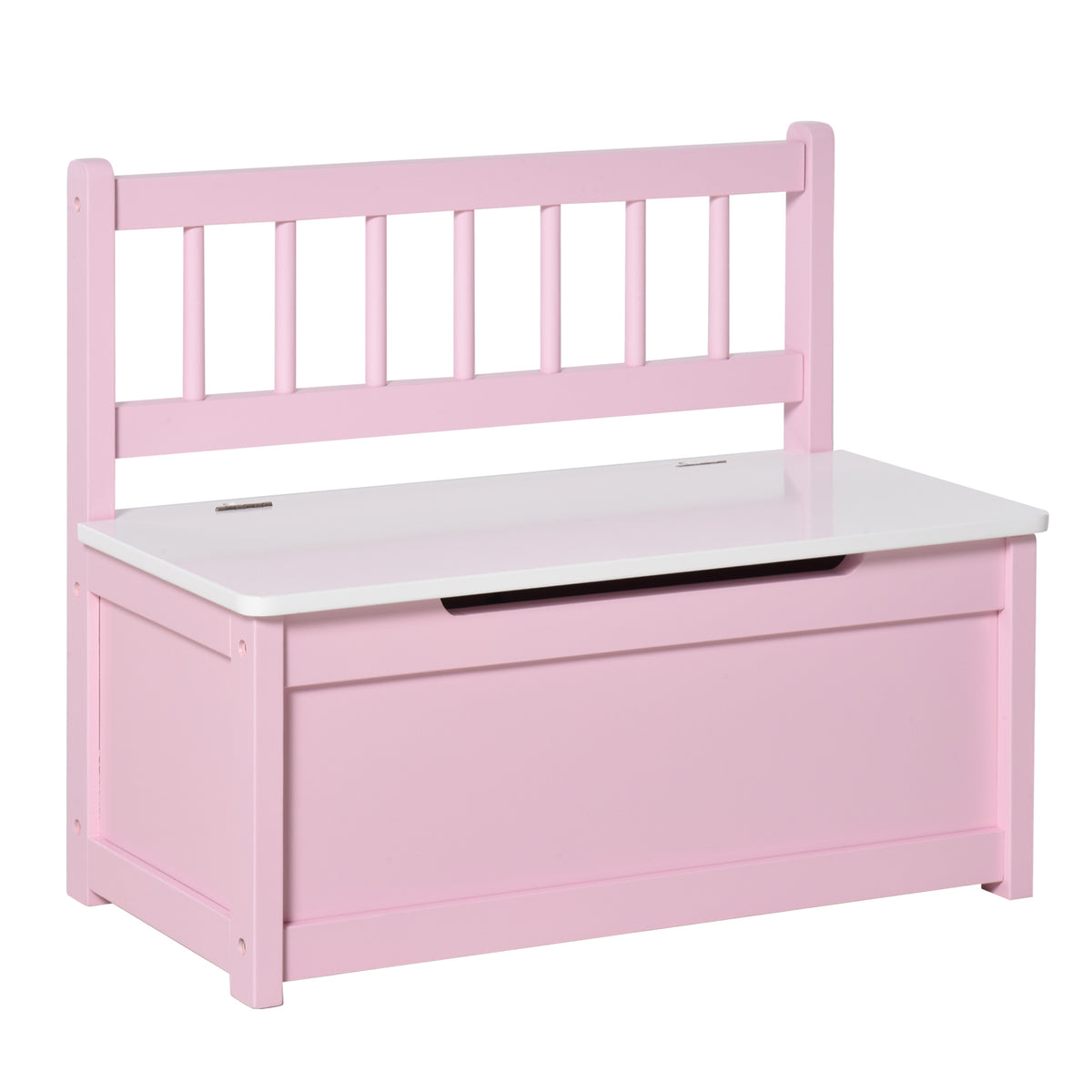 Coffre à jouet enfant banc de rangement enfant couvercle rabattable et charnières de sécurité 60 x 30 x 50 cm rose