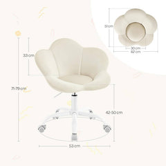 WOLTU Chaise de bureau enfant, ergonomique, réglable en hauteur, en velours