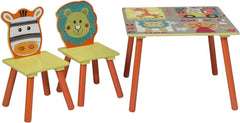 WOLTU Table Enfant avec 2 Chaises, Table et Chaise Enfant, Animaux de la Forêt