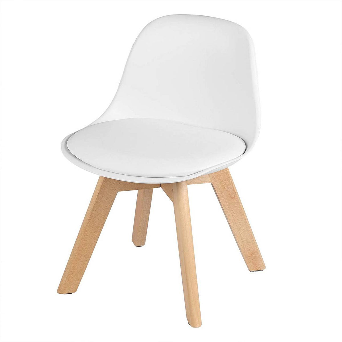 WOLTU Chaise pour Enfants, avec Pieds en Bois et Dossier, Hauteur d'Assise 33 cm