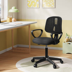 Klihome Chaise de Bureau pour Enfants, Chaise Pivotante, en Tissu Maillé