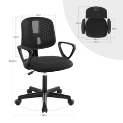 Klihome Chaise de Bureau pour Enfants, Chaise Pivotante, en Tissu Maillé