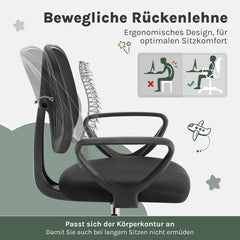 Klihome Chaise de Bureau pour Enfants, Chaise Pivotante, en Tissu Maillé