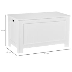 Coffre de Rangement avec Charnières de Sécurité, Boîte de Rangement en Bois, Coffre à Jouets avec Couvercle