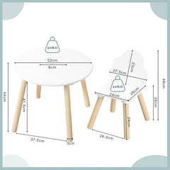 WOLTU Table Ronde avec 2 Chaises pour Enfants, Table et Chaises pour Enfants avec Espace de Rangement, avec Poche en Filet