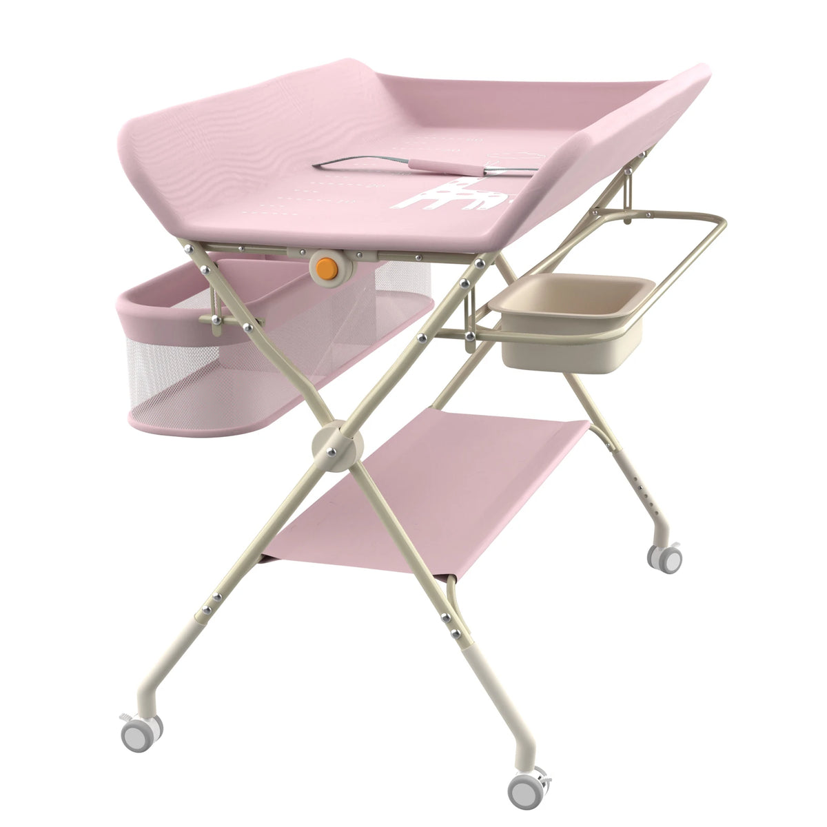 Table à langer bébé pliante – Rose