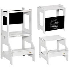 Tour d'observation enfant tour d'apprentissage 3 en 1 barreau hauts rebords gris
