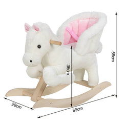 WOLTU Cheval à Bascule, Animal à Bascule, avec Bruits d'animaux et Poignées, pour Enfants de 18-36 mois