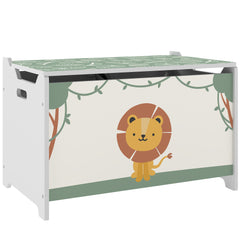 Coffre à jouets avec couvercle, coffre de rangement enfant avec charnières de sécurité, 60 x 37 x 39 cm, vert