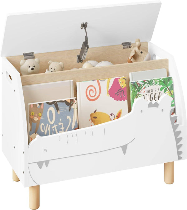 WOLTU Coffre à Jouets, Banc pour Enfants avec Espace de Rangement, avec Couvercle, 60x44x30 cm, Blanc