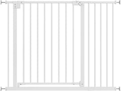 WOLTU Stair gate, incl. 1 extension piece (20 cm), 75–107 cm, auto-close, 90° stop, white