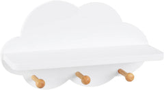 WOLTU Étagères Livre Murales pour Enfant, Patères pour Enfants, Tablette Murale en Forme Nuages avec Crochets, 36x12x20,5 cm