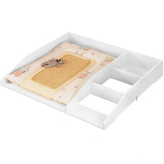 WOLTU Plan à Langer, pour Commode, Plan à Langer avec Compartiment de Séparation, 80x13,5x74,5 cm, Blanc