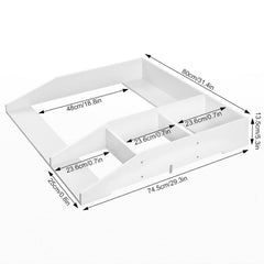 WOLTU Plan à Langer, pour Commode, Plan à Langer avec Compartiment de Séparation, 80x13,5x74,5 cm, Blanc
