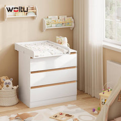 WOLTU Changing unit, Changing unit top 60x10x80 cm, 46.5-50 cm deep, MDF, white