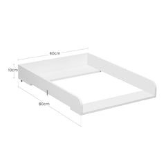 WOLTU Changing unit, Changing unit top 60x10x80 cm, 46.5-50 cm deep, MDF, white