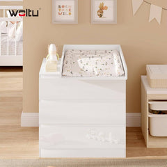 WOLTU Changing unit, Changing unit top 60x10x80 cm, 46.5-50 cm deep, MDF, white